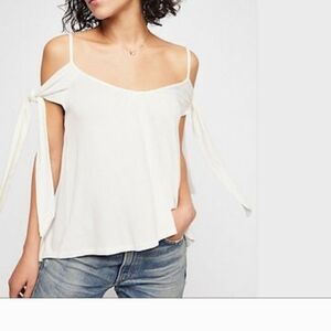 We The Free, Free People Cream Camisole with Tie Straps